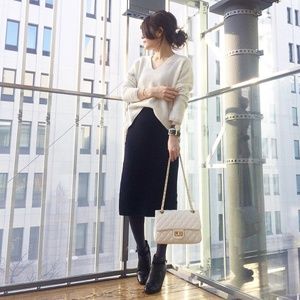 UNIQLO Navy Blue Ribbed Knit Tube Skirt Sz. S